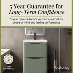 Balterley Dunwood Floor Standing 2 Drawer Bathroom Vanity Unit & Polymarble Basin, Satin Green, 550mm - thumbnail 4