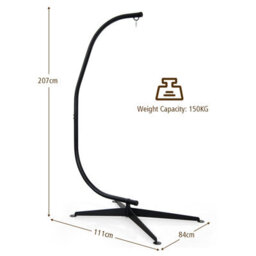 Costway Large Heavy Duty C-Stand Hanging Swing Egg Chair Hammock Frame W/ X Base 150Kg - thumbnail 3
