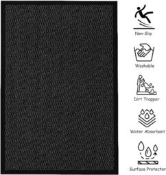 Kav Door Mat Dirt Trapper - Durable Indoor And Outdoor Non-Slip Rug - Super Absorbent- Home, Office(Black, 60Cm X 90Cm) - thumbnail 2