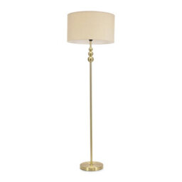 Valuelights Marissa Gold Stacked Ball Floor Lamp With Natural Drum Shade - thumbnail 2