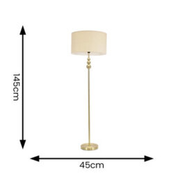 Valuelights Marissa Gold Stacked Ball Floor Lamp With Natural Drum Shade - thumbnail 6