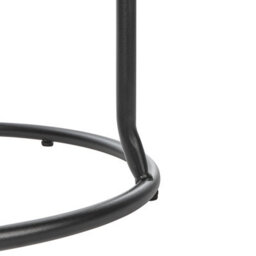 Wyld And Coco Luxehome Beige Faux Leather Bar Stools Set Of 2 With Black Steel Legs, Matt Finish, 43X43X74Cm Each - thumbnail 7