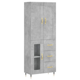 Berkfield Highboard Concrete Grey 69.5X34X180 Cm Engineered Wood - thumbnail 2