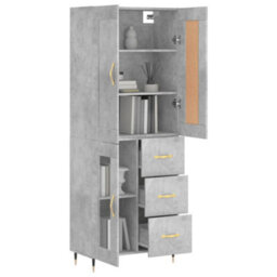 Berkfield Highboard Concrete Grey 69.5X34X180 Cm Engineered Wood - thumbnail 3