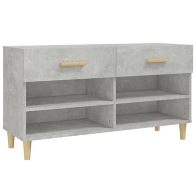 Berkfield Elegant Shoe Cabinet Concrete Grey 102X35X55 Cm Engineered Wood - image 1