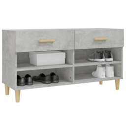 Berkfield Elegant Shoe Cabinet Concrete Grey 102X35X55 Cm Engineered Wood - thumbnail 4