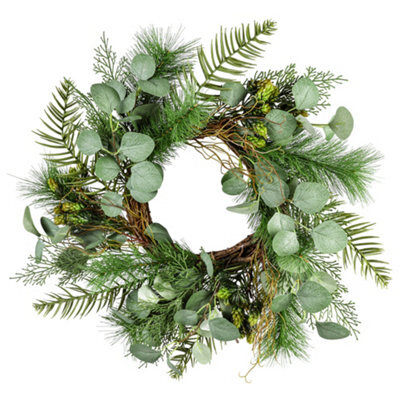 Dibor Traditional Giant Eucalyptus Hedgerow Front Door Autumn Wreath Winter Spring Wreath 50Cm - image 1