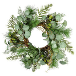 Dibor Traditional Giant Eucalyptus Hedgerow Front Door Autumn Wreath Winter Spring Wreath 50Cm - thumbnail 1