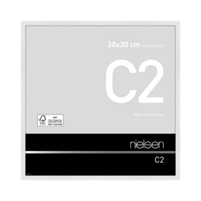Nielsen C2 Polished White Aluminium Picture Frame 30X30Cm - With Float Glass And Push/turn Clips - image 1
