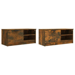 Berkfield Tv Cabinets 2 Pcs Smoked Oak 80X35X36.5 Cm Engineered Wood - thumbnail 4