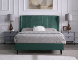 Seconique Amelia 4Ft6 Double Bed In Green Velvet Fabric - thumbnail 3