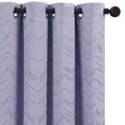 Deconovo Foil Printed Thermal Curtains 46 X 72 Inch Light Purple 2 Panels Super Soft Ring Top Blackout Curtains For Bedroom - thumbnail 1