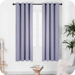 Deconovo Foil Printed Thermal Curtains 46 X 72 Inch Light Purple 2 Panels Super Soft Ring Top Blackout Curtains For Bedroom - thumbnail 2