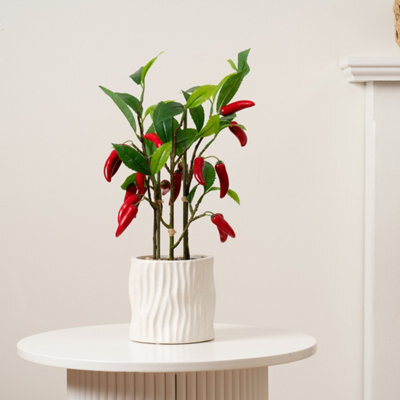 Scottish Everlastings Ltd. Scottish Everlastings 49Cm Artificial Chilli Plant In Ceramic Pot - image 1