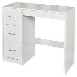 Urbn-Living Urbnliving Height  79.5Cm 3 Drawer Wooden Bedroom Dressing White Carcass And White Drawers Computer Work Table Desk Jewellery - thumbnail 3