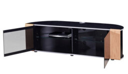 "Mda Designs Sirius 1600 Black With Beamthru Remote-Friendly Walnut Oak Interchangeable Trims For Flat Screen Tvs Up To 70""" - thumbnail 8
