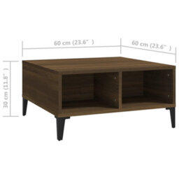 Berkfield Modern Coffee Table Brown Oak 60X60X30 Cm Engineered Wood - thumbnail 6
