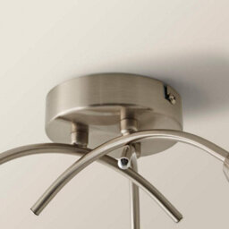 Valuelights Barine 3 Way Chrome Arm Cross Over Flush Ceiling Light Fitting With Frosted Glass Shades And Led Golfball Bulbs - thumbnail 6