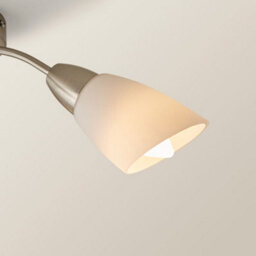 Valuelights Barine 3 Way Chrome Arm Cross Over Flush Ceiling Light Fitting With Frosted Glass Shades And Led Golfball Bulbs - thumbnail 5