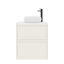 Royal Bathrooms Royal Bathroom Elmore 700mm Classic White Freestanding Bathroom Vanity Unit 2 Drawer Plain White Worktop With Milan Basin - thumbnail 7