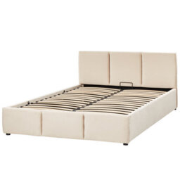 Beliani Ottoman Bed Velvet Bousse 140 X 200 Cm (Eu Double) Light Beige - thumbnail 4