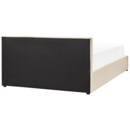 Beliani Ottoman Bed Velvet Bousse 140 X 200 Cm (Eu Double) Light Beige - thumbnail 7