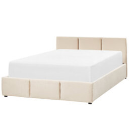 Beliani Ottoman Bed Velvet Bousse 140 X 200 Cm (Eu Double) Light Beige - thumbnail 5