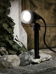 Ip44 Waterproof Outdoor Ground Spike Light With Gu10 Bulb - Black Plastic Design - thumbnail 3