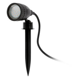 Ip44 Waterproof Outdoor Ground Spike Light With Gu10 Bulb - Black Plastic Design