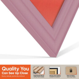 "AK Frames 25X17"" Pink Classic Vinyl Record Frame With Poppy Red Mount For 12 Inch Lp Cover & Disc - Overlapped Design" - thumbnail 3