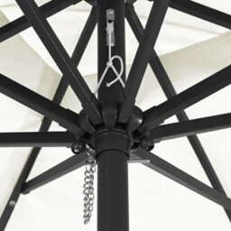 Berkfield Garden Parasol White, Black 295 X 295 X 245 Cm Polyester, Steel - thumbnail 5