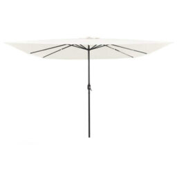 Berkfield Garden Parasol White, Black 295 X 295 X 245 Cm Polyester, Steel