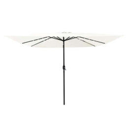 Berkfield Garden Parasol White, Black 295 X 295 X 245 Cm Polyester, Steel - thumbnail 3