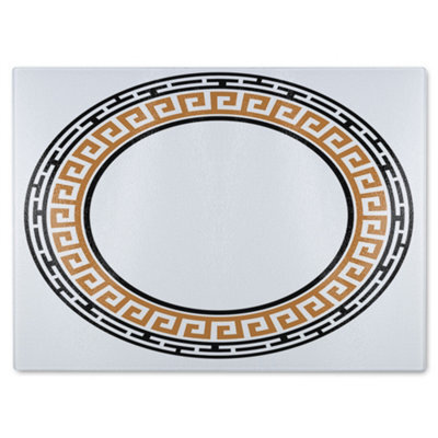 Benjamin Tate Design Greek Key Frame Glass Chopping Boarddesigner Style - image 1