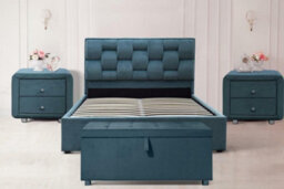 Comfy Living 5Ft Wellington Plush Velvet Ottoman Fabric Bed Frame - thumbnail 2