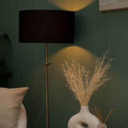 Valuelights Belmont Traditional Style Antique Brass Sconce Floor Lamp With Black Drum Shade - Includes 6W Led Bulb 3000K - thumbnail 5