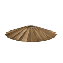 Industville Knurled Pleated Slope Pendant Light - Brass, Brass Shade, Pewter Pendant Holder - thumbnail 2