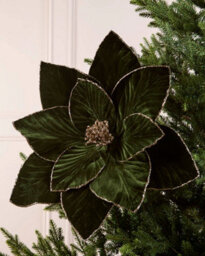 Werchristmas Sage Green Large Velvet Artificial Poinsettia Flower, 56 Cm - thumbnail 2