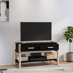 Berkfield Tv Cabinet Black 82X38X45 Cm Engineered Wood - thumbnail 3