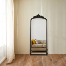 The Online Mirror Shop Chatsworth Black Full-Length Standing Mirror - Sleek Rectangular Frame - H 161Cm X W 73Cm - thumbnail 1