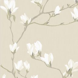 Laura Ashley Magnolia Grove Neutral Floral Smooth Wallpaper - thumbnail 2