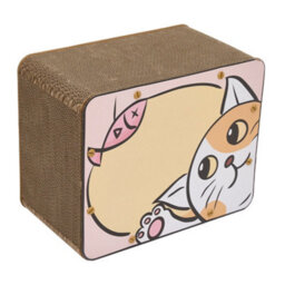 Living And Home Pink And Brown Creative Tv-Shaped Cat Scratcher Cat House With Non-Slip Base, 40Cm W X 23Cm D X 31.5Cm H - thumbnail 4