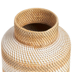 Beliani Handmade Rattan Vase Beige White - 26Cm X 36Cm Decorative Indoor Home Decor - thumbnail 5