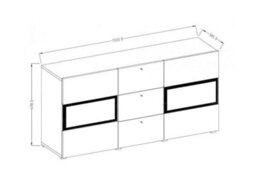 Arte Baros 26 Sideboard Cabinet In Black Matt & Oak Artisan - W1320mm X H700mm X D390mm - thumbnail 4