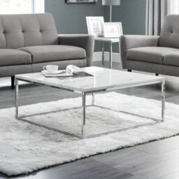Oakham Valenza White Marble Top Coffee Table In White Marble And Chrome - thumbnail 2