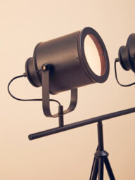 Orsina Two Spotlight Matte Black Tripod Stand, Dual Spotlight Floor Lamp, Space-Saver Spotlight Floor Lamp - thumbnail 8