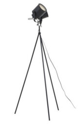 Orsina Two Spotlight Matte Black Tripod Stand, Dual Spotlight Floor Lamp, Space-Saver Spotlight Floor Lamp - thumbnail 6