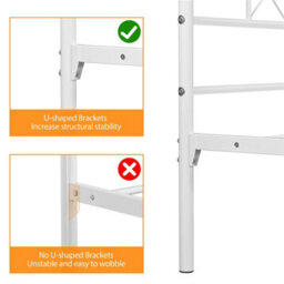 Yaheetech White 4Ft6 Double Metal Bed Frame With Cross-Design Headboard & Footboard - thumbnail 9