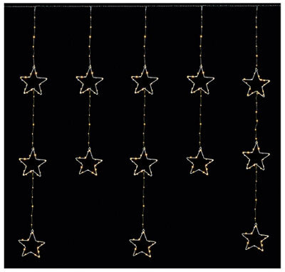 Raraion - 312 Led Pin Wire Star Curtain, 1.2X1.35M, Warm White
