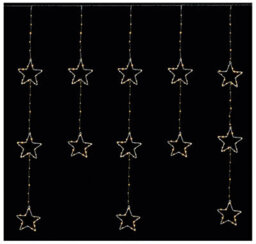 Raraion - 312 Led Pin Wire Star Curtain, 1.2X1.35M, Warm White